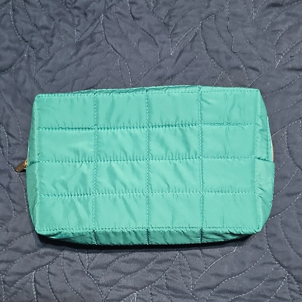 Sephora Teal Quilted Women's Cosmetic Bag New